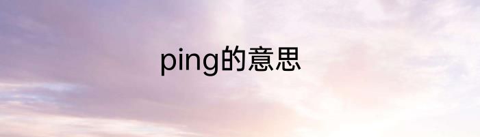 ping的意思