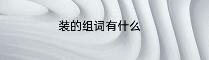 装的组词有什么