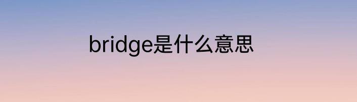 bridge是什么意思