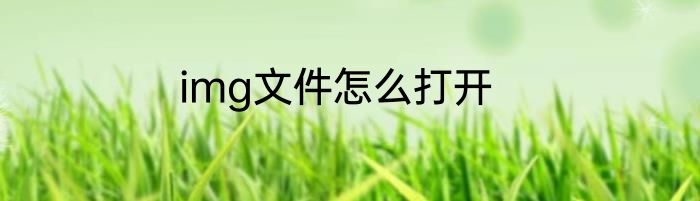 img文件怎么打开