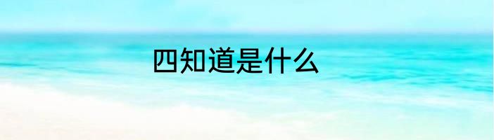 四知道是什么