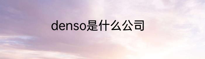 denso是什么公司
