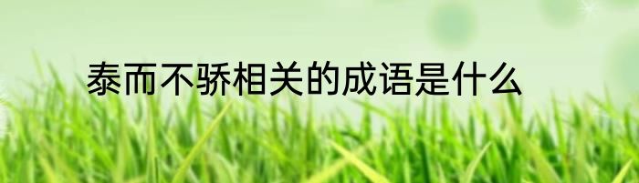 泰而不骄相关的成语是什么