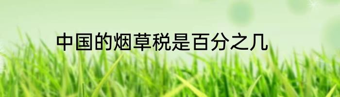 中国的烟草税是百分之几