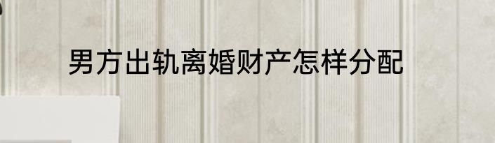 男方出轨离婚财产怎样分配