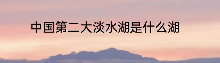 中国第二大淡水湖是什么湖