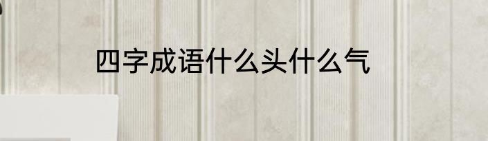 四字成语什么头什么气