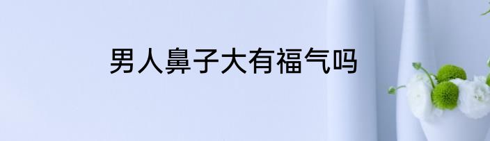 男人鼻子大有福气吗