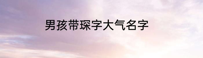 男孩带琛字大气名字