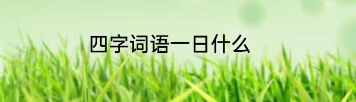 四字词语一日什么