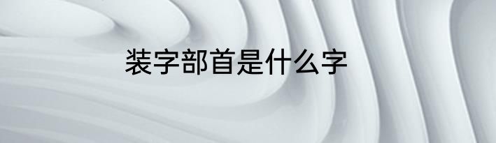 装字部首是什么字