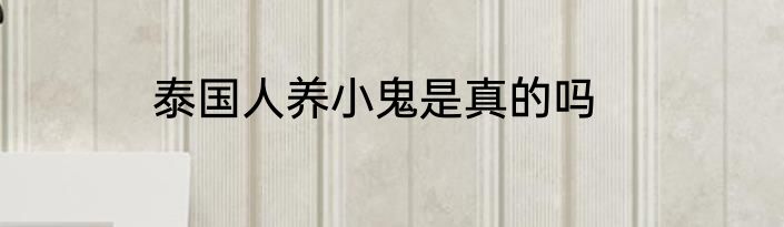泰国人养小鬼是真的吗