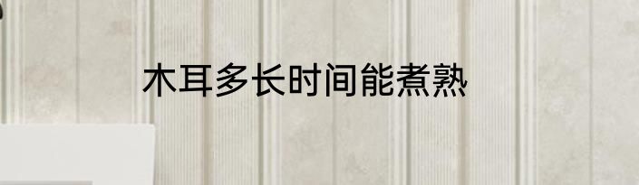 木耳多长时间能煮熟