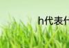 h代表什么时间单位