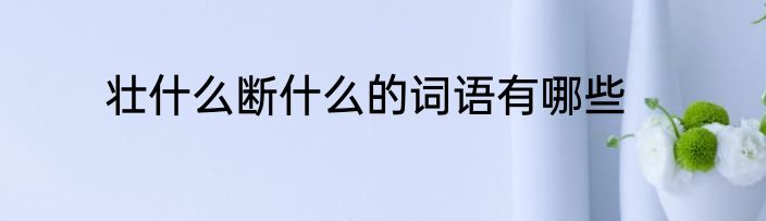 壮什么断什么的词语有哪些