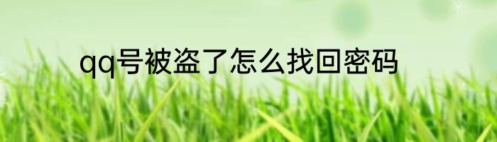 qq号被盗了怎么找回密码