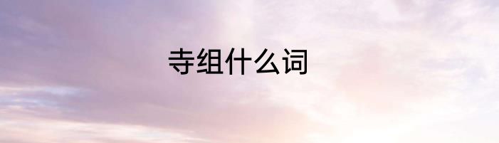 寺组什么词