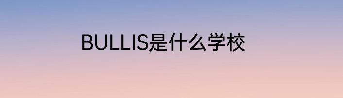 BULLIS是什么学校