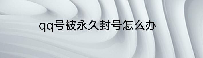 qq号被永久封号怎么办
