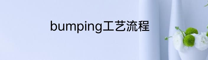bumping工艺流程