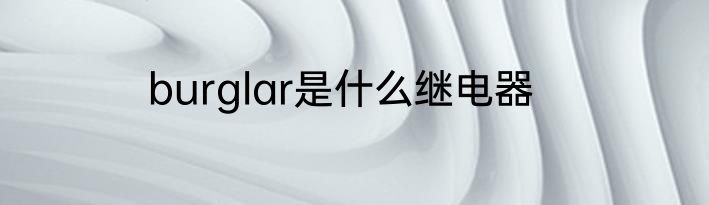 burglar是什么继电器