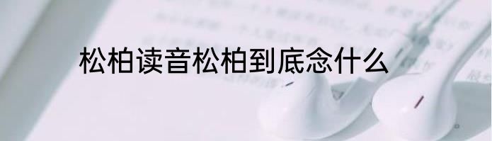 松柏读音松柏到底念什么