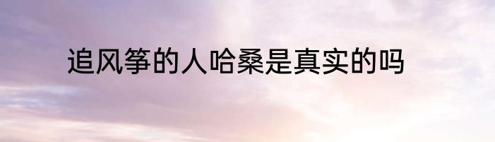 追风筝的人哈桑是真实的吗