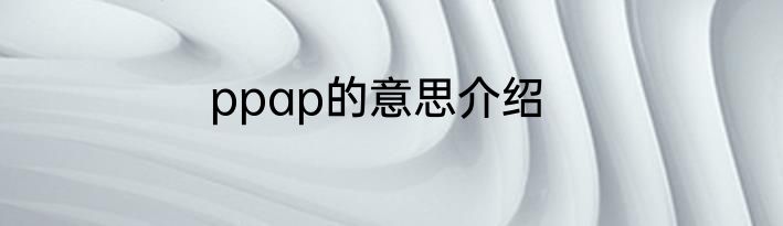 ppap的意思介绍