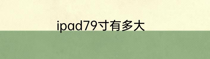 ipad79寸有多大