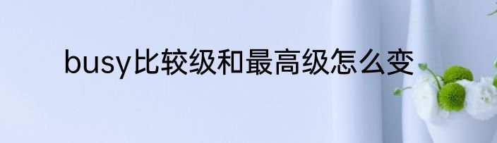 busy比较级和最高级怎么变
