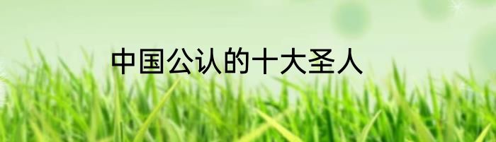 中国公认的十大圣人