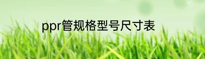 ppr管规格型号尺寸表