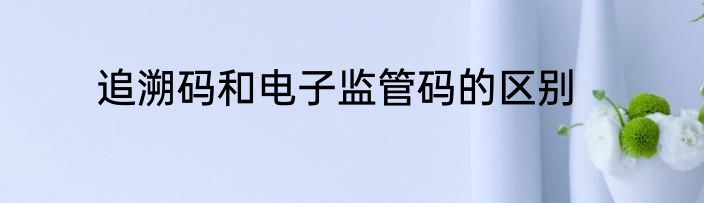 追溯码和电子监管码的区别