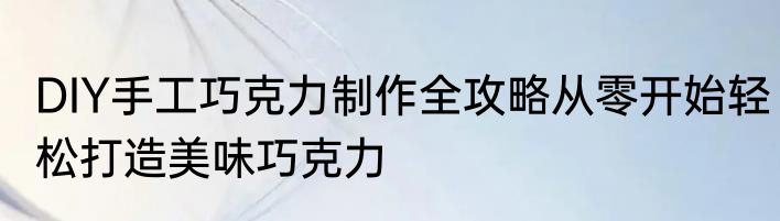 DIY手工巧克力制作全攻略从零开始轻松打造美味巧克力