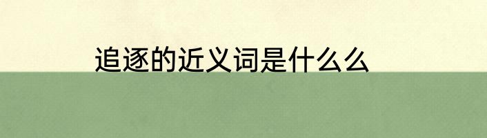 追逐的近义词是什么么
