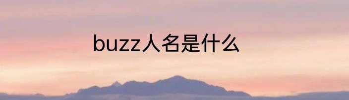 buzz人名是什么