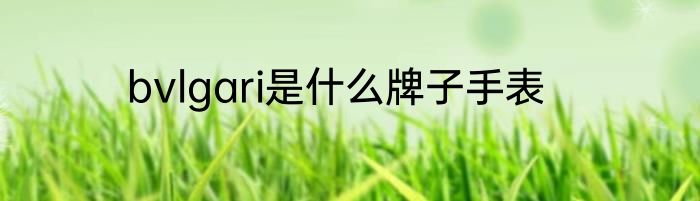 bvlgari是什么牌子手表