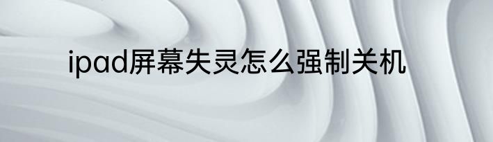 ipad屏幕失灵怎么强制关机