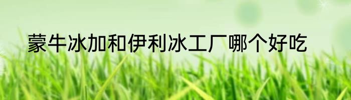 蒙牛冰加和伊利冰工厂哪个好吃