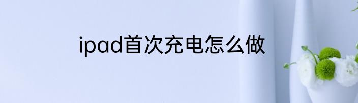 ipad首次充电怎么做