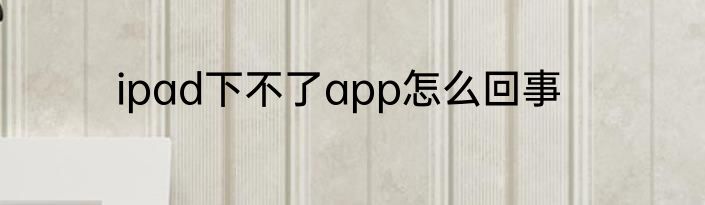 ipad下不了app怎么回事