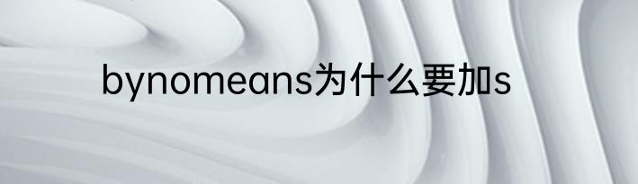 bynomeans为什么要加s