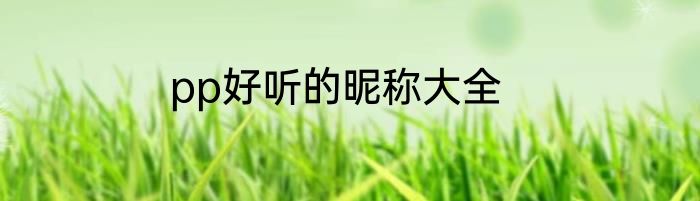 pp好听的昵称大全