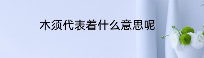 木须代表着什么意思呢