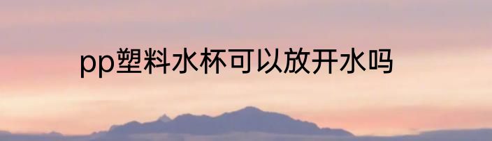 pp塑料水杯可以放开水吗