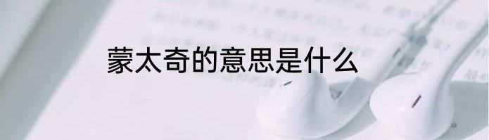 蒙太奇的意思是什么