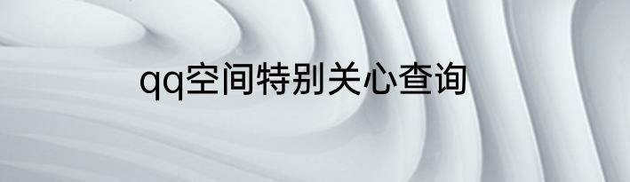 qq空间特别关心查询