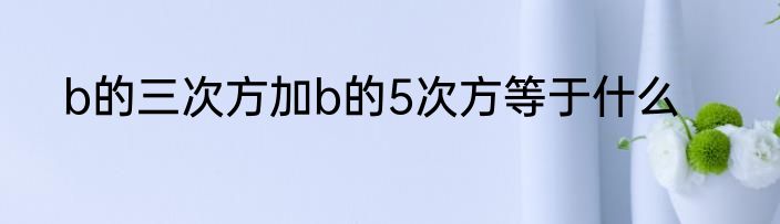 b的三次方加b的5次方等于什么