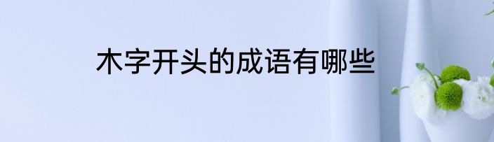 木字开头的成语有哪些