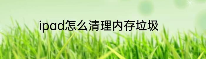 ipad怎么清理内存垃圾
